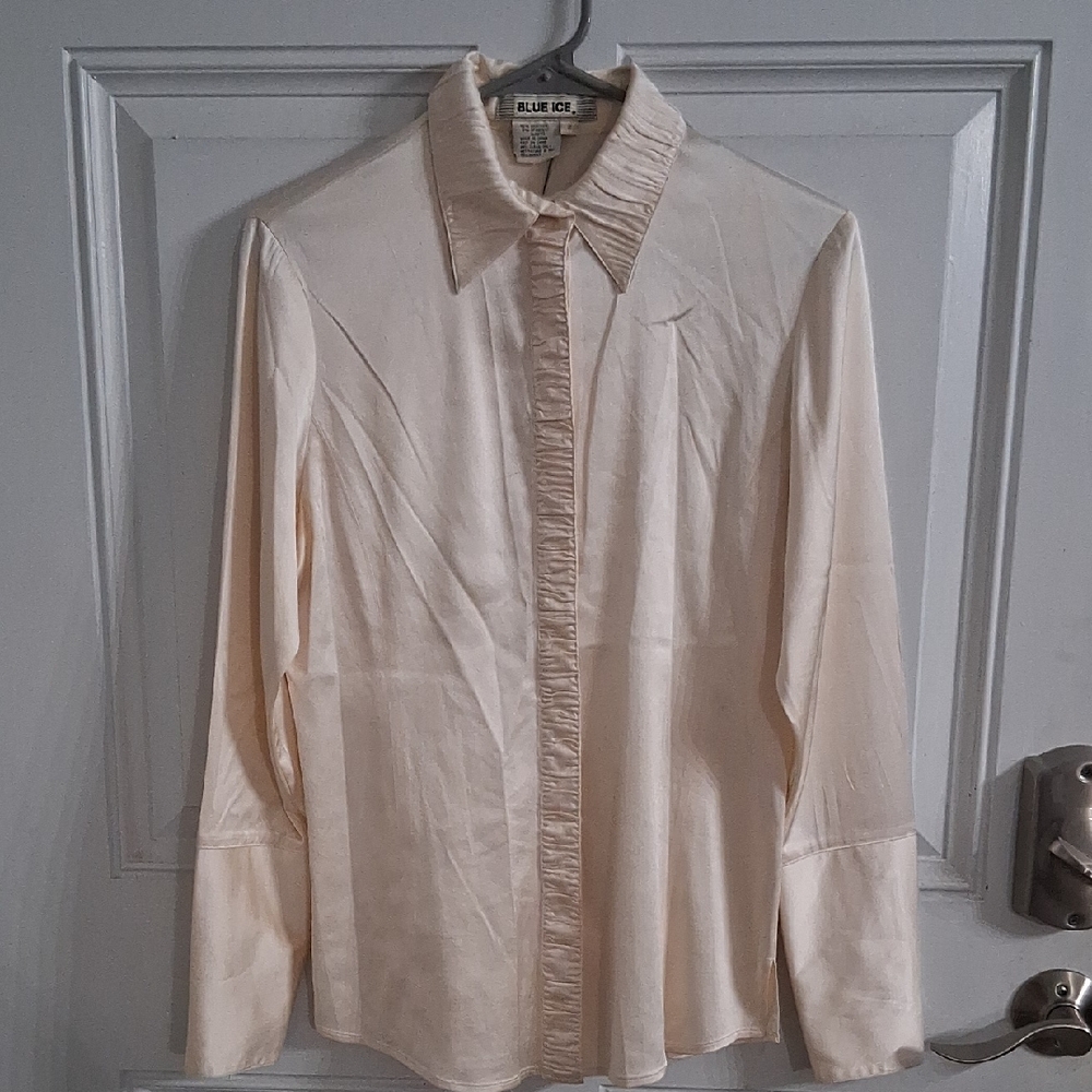 Blue Ice Women's Cream Button Down Shirt